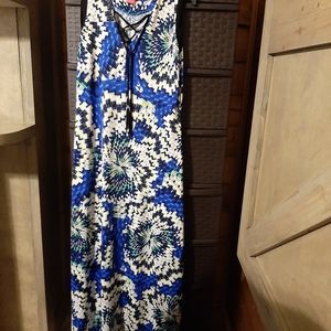 No sleeve maxi dress with tassel tie, XS